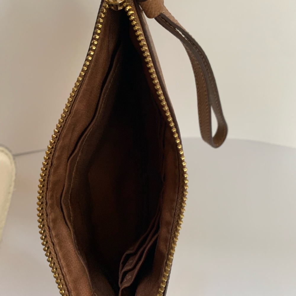 Coach tan pebble coated canvas wristlet - Picture 3 of 3
